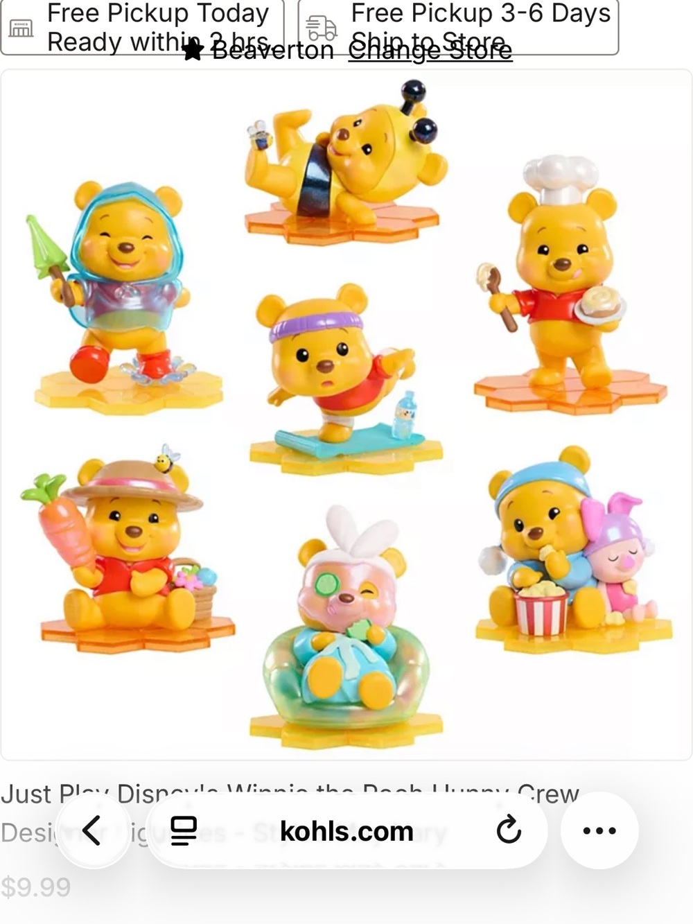 Winnie the Pooh blind box hunny crew figure- just play, chef outfit - Picture 4 of 4